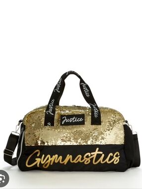 Justice Gold Sequin Gymnastics Duffle Bag